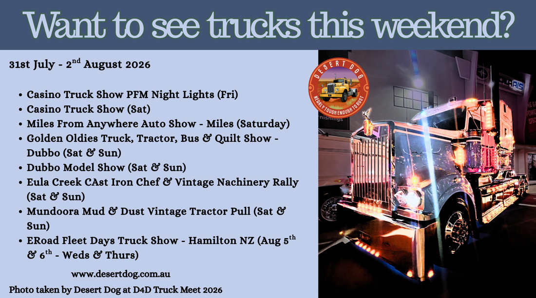 Weekly truck shows and events brochure by Desert Dog