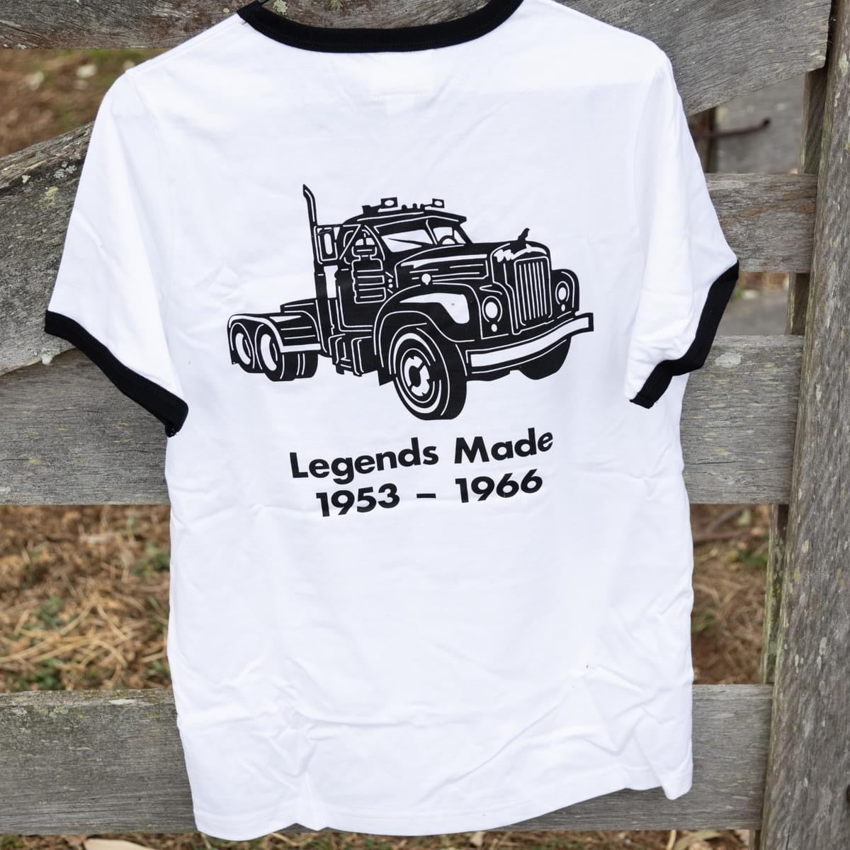 Legends Unisex B Model Mack Screen Printed Tee - Retro Ringer style