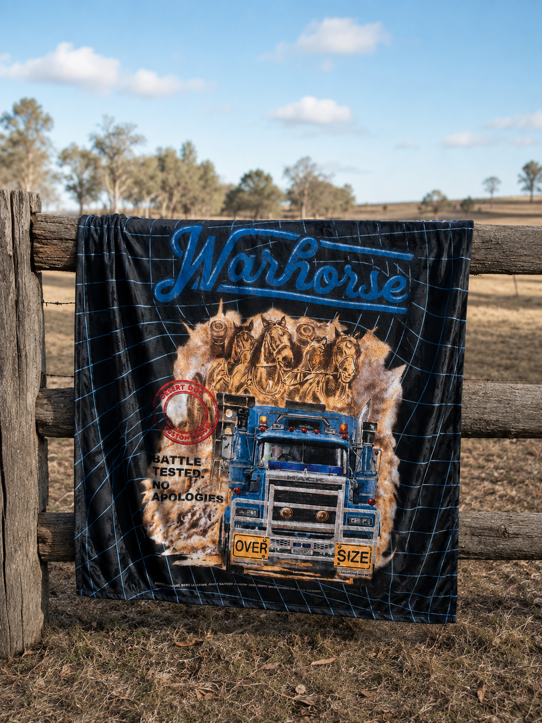 Warhorse Mack Superliner Minky Blanket - single bed size