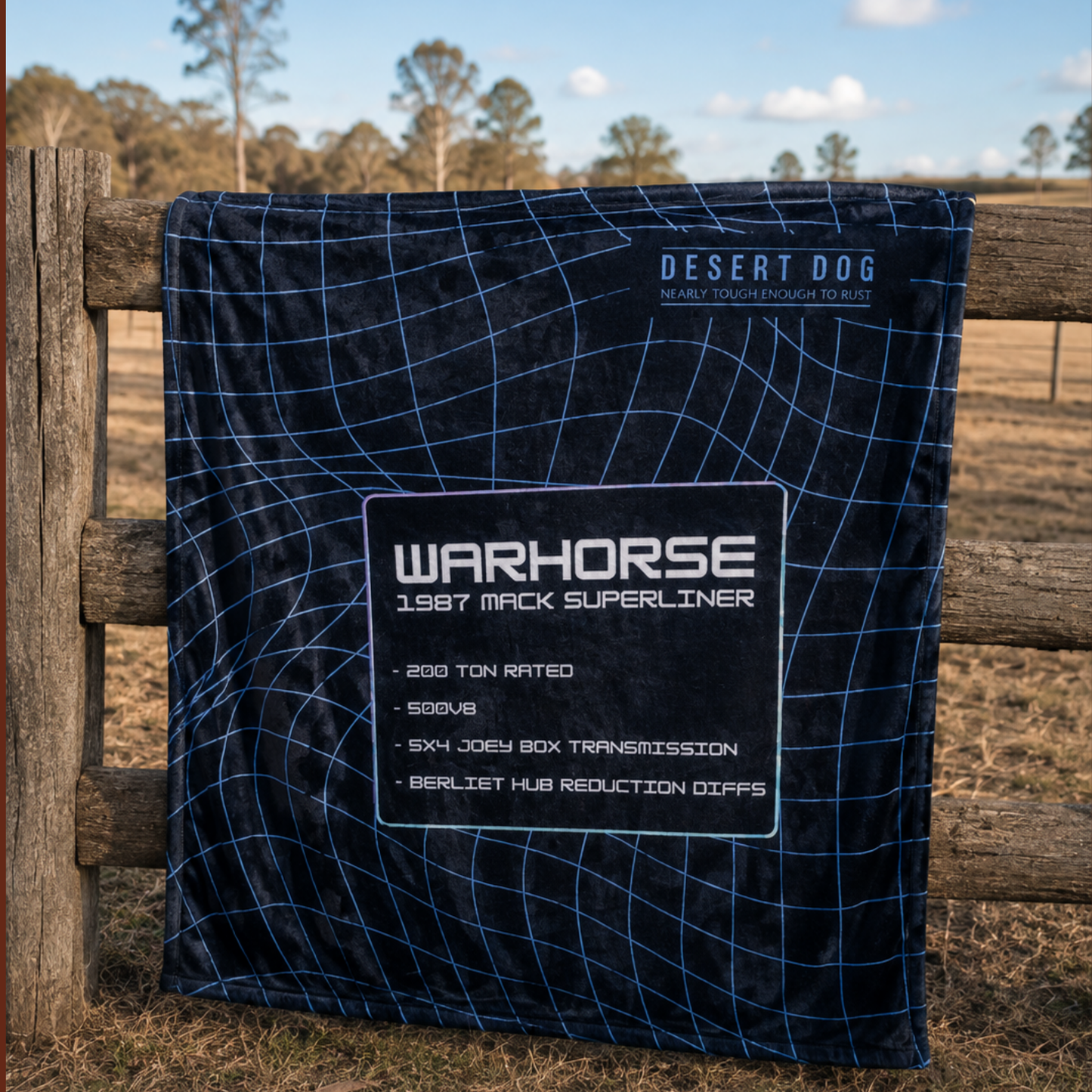 Warhorse Mack Superliner Minky Blanket - single bed size