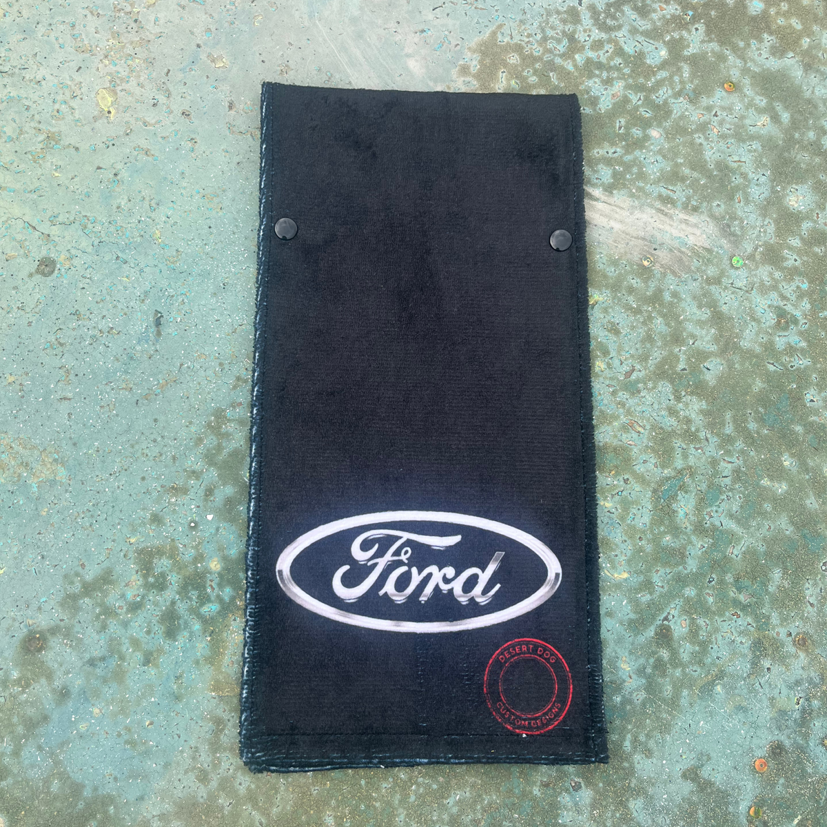Ford door towel - Black with Metallic Chrome look logo