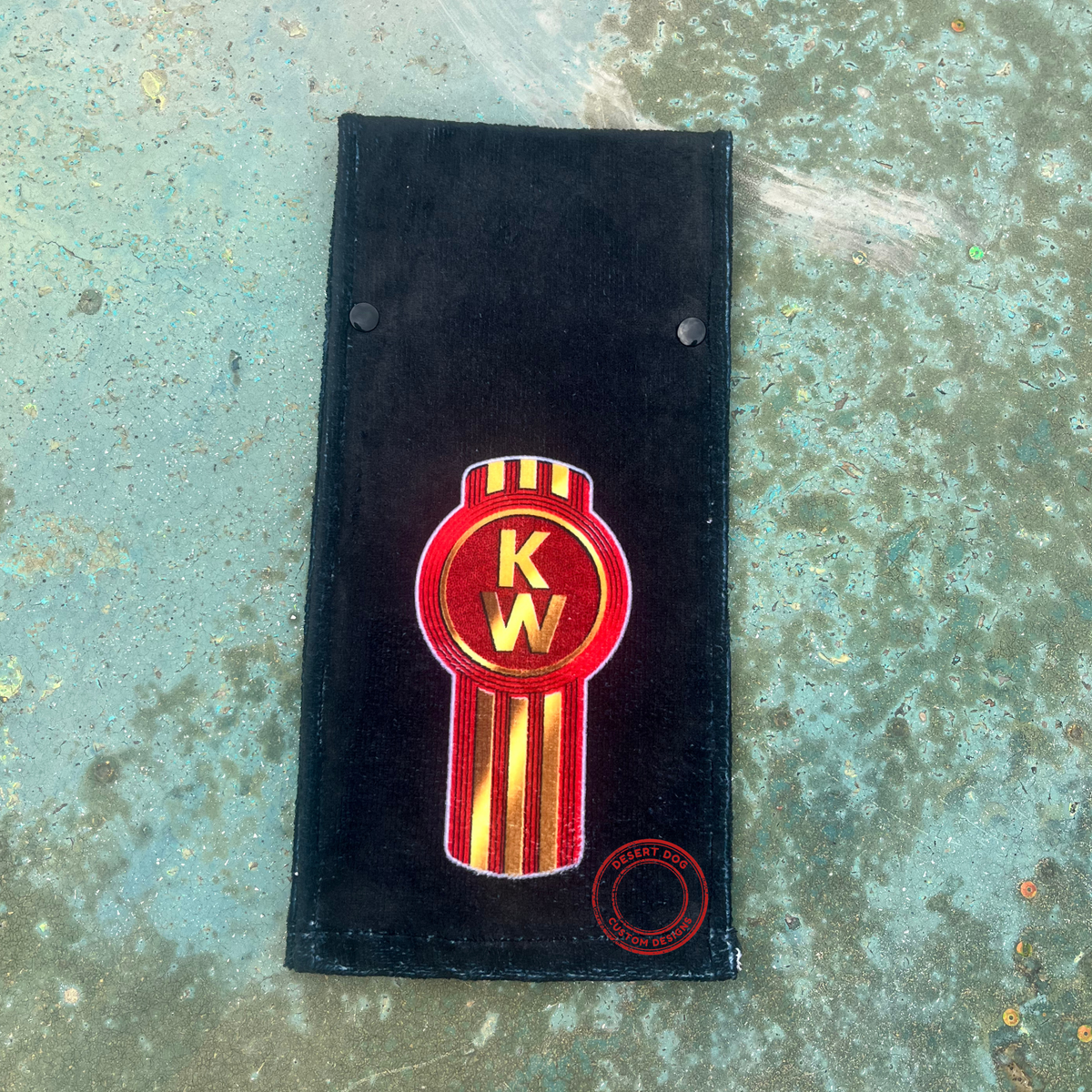 Kenworth door towel - Black with red and gold logo